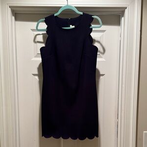 J. Crew navy scalloped dress